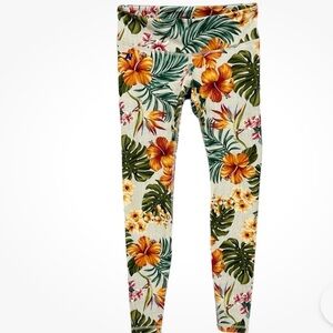 AVIATOR NATION Leggings Kauai Tropical Print Crop - Small